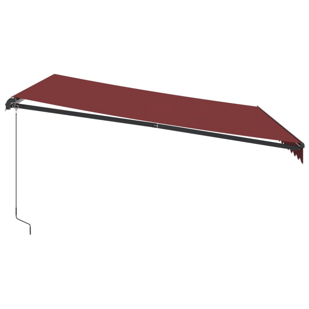 Produktbild för Markis manuellt infällbar med LEDs vinröd 400x350 cm