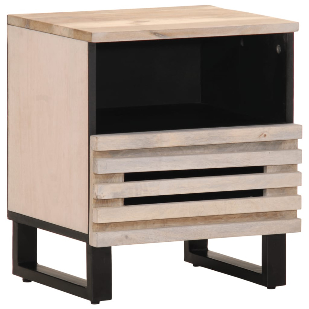 Produktbild för Sängbordet 40x34x46 cm massivt blekt mangoträ