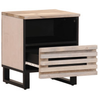 Produktbild för Sängbordet 40x34x46 cm massivt blekt mangoträ