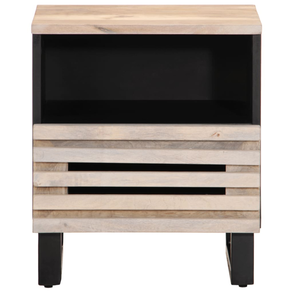Produktbild för Sängbordet 40x34x46 cm massivt blekt mangoträ