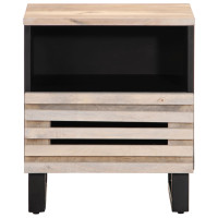 Produktbild för Sängbordet 40x34x46 cm massivt blekt mangoträ