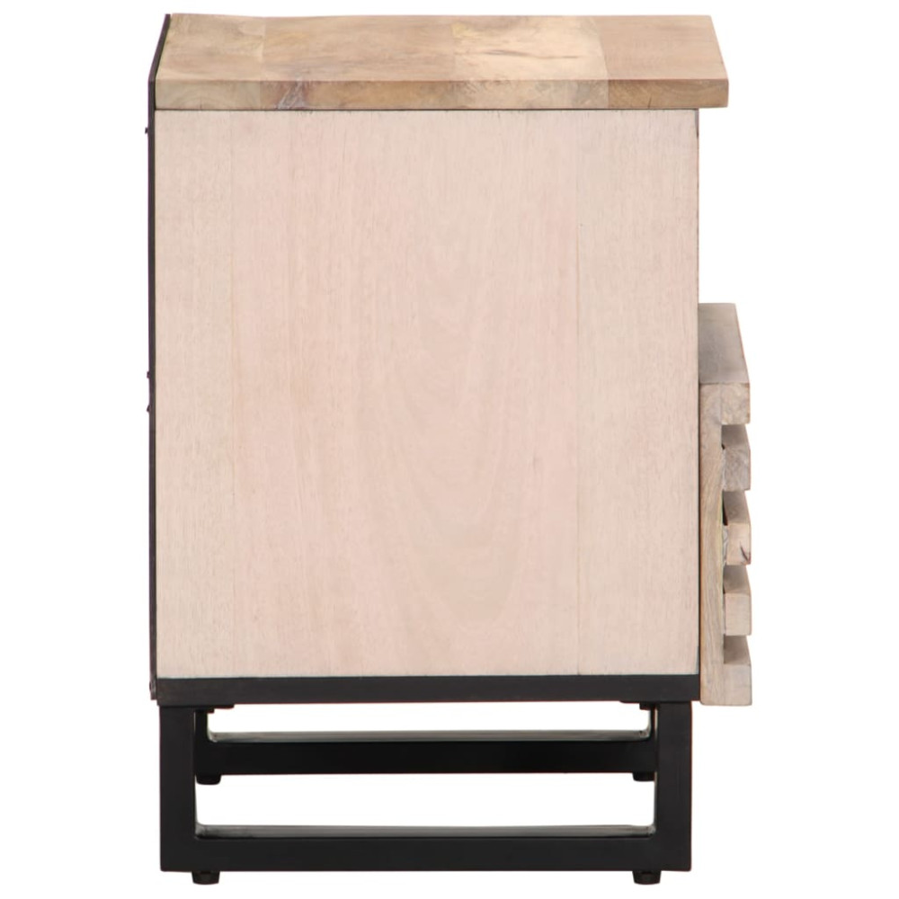 Produktbild för Sängbordet 40x34x46 cm massivt blekt mangoträ