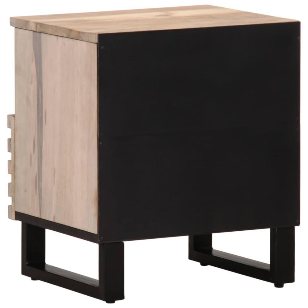 Produktbild för Sängbordet 40x34x46 cm massivt blekt mangoträ