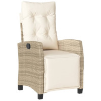 Produktbild för Matgrupp för trädgården med dynor 5 delar beige konstrotting