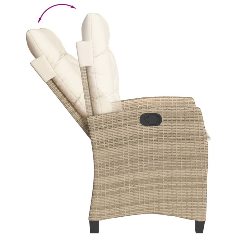 Produktbild för Matgrupp för trädgården med dynor 5 delar beige konstrotting