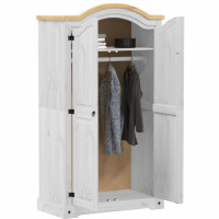 Produktbild för Garderob Corona vit 102x52x186 cm massiv furu