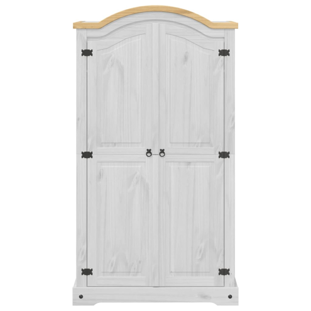 Produktbild för Garderob Corona vit 102x52x186 cm massiv furu