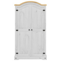 Produktbild för Garderob Corona vit 102x52x186 cm massiv furu