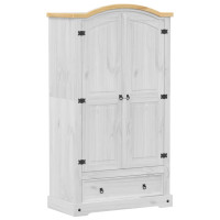 Produktbild för Garderob Corona vit 102x52x186 cm massiv furu