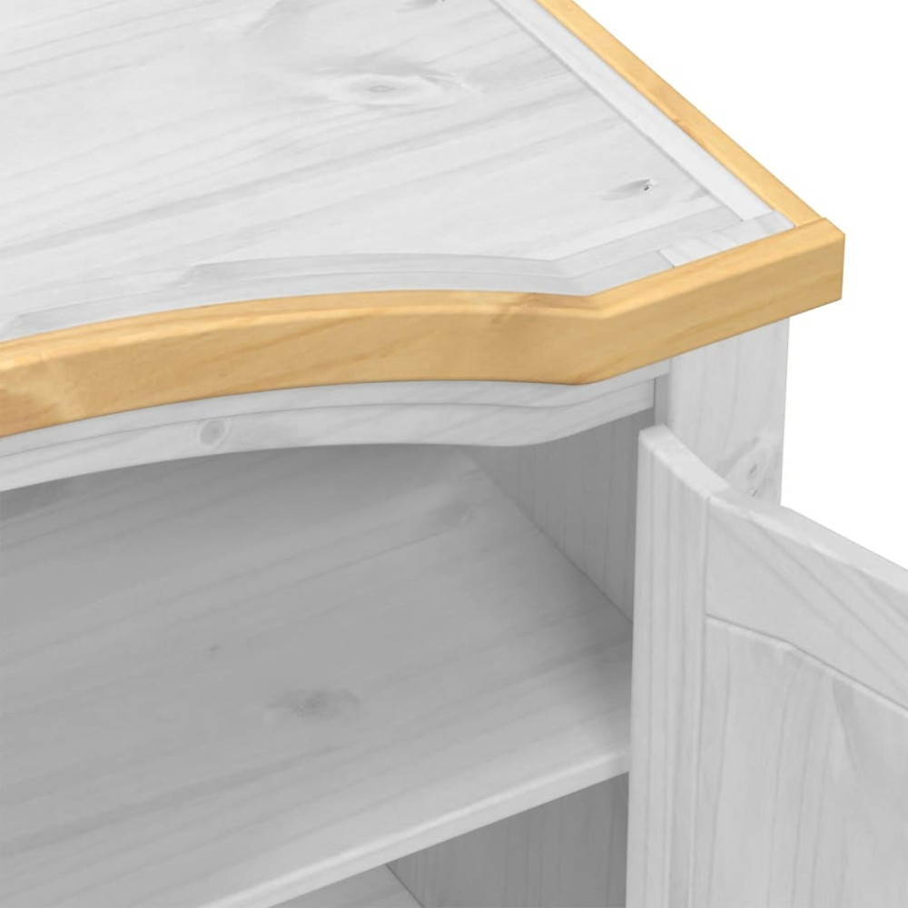 Produktbild för Garderob Corona vit 102x52x186 cm massiv furu