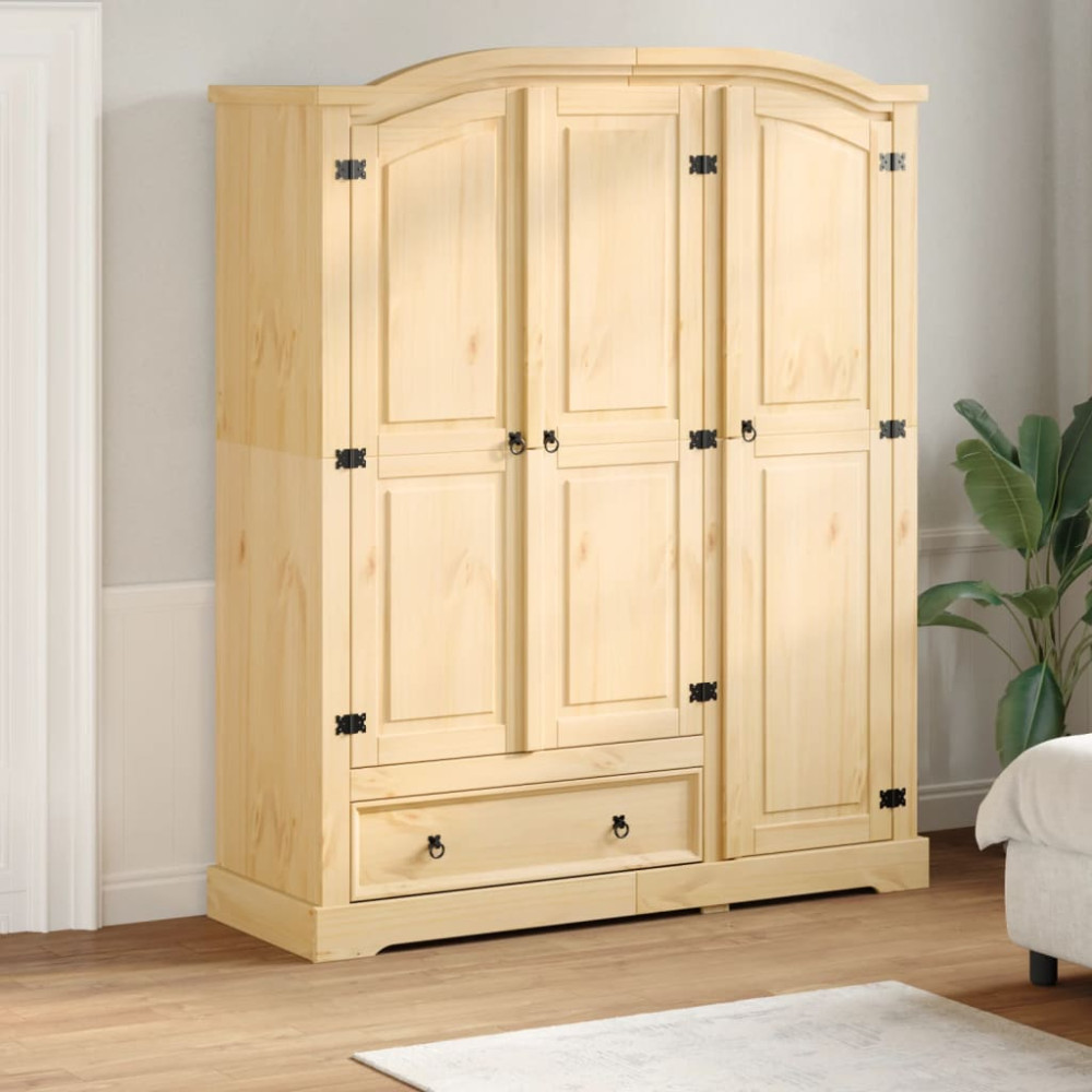 Produktbild för Garderob Corona 151,5x52x186 cm massiv furu