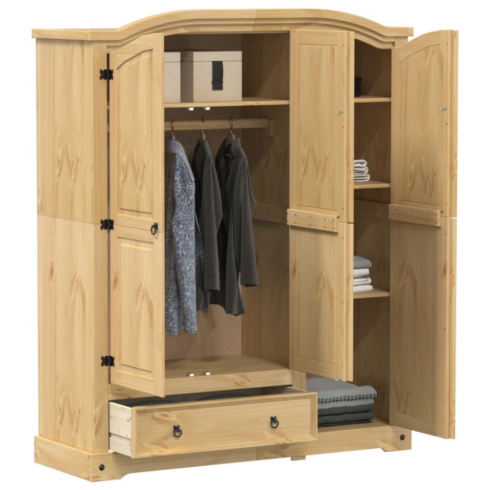 Produktbild för Garderob Corona 151,5x52x186 cm massiv furu