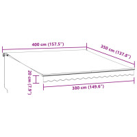 Produktbild för Markis manuellt infällbar vinröd 400x350 cm