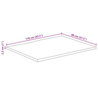 Produktbild för Bordsskiva 110x80x2,5 cm levande kant massivt mangoträ