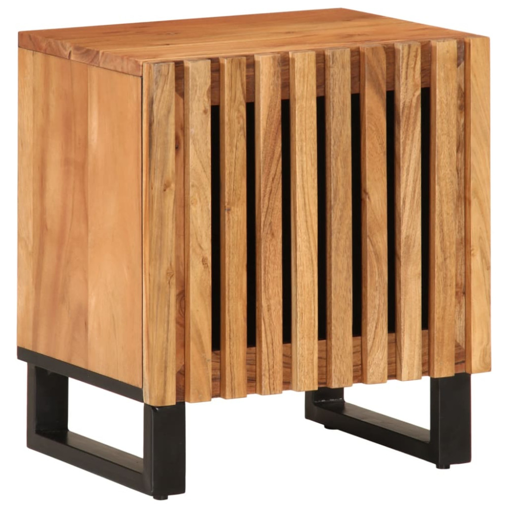 Produktbild för Nattduksbord 2 st 40x34x46 cm massivt akaciaträ