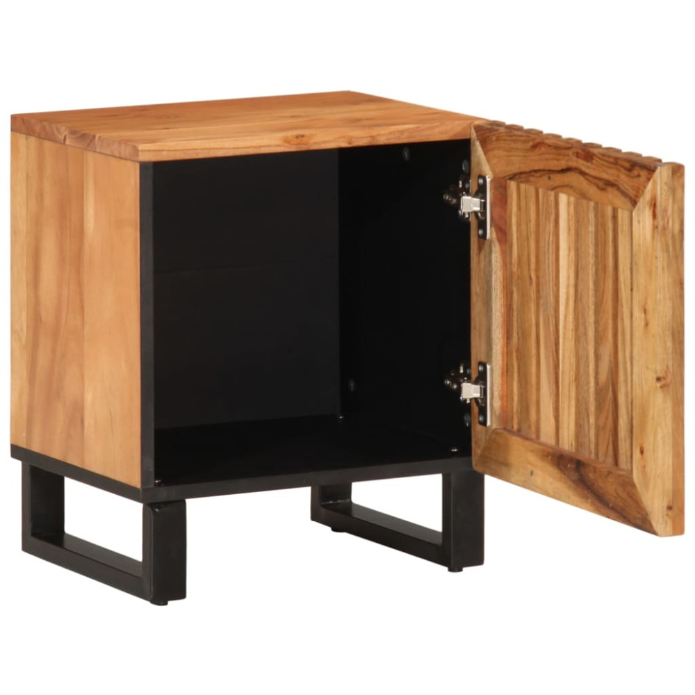 Produktbild för Nattduksbord 2 st 40x34x46 cm massivt akaciaträ