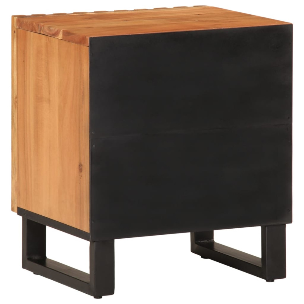 Produktbild för Nattduksbord 2 st 40x34x46 cm massivt akaciaträ