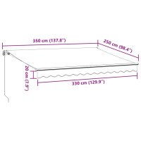 Produktbild för Markis automatiskt infällbar med LEDs 350x250 cm brun