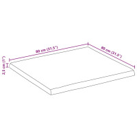 Produktbild för Bordsskiva 80x80x2,5 cm fyrkantig massiv akacia levande kant