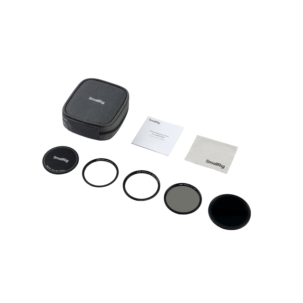 Produktbild för SmallRig 4726 5-in-1 Attachable Filter Kit VND 2-32 & CPL & 1/4 Effect Black Mist (67mm)