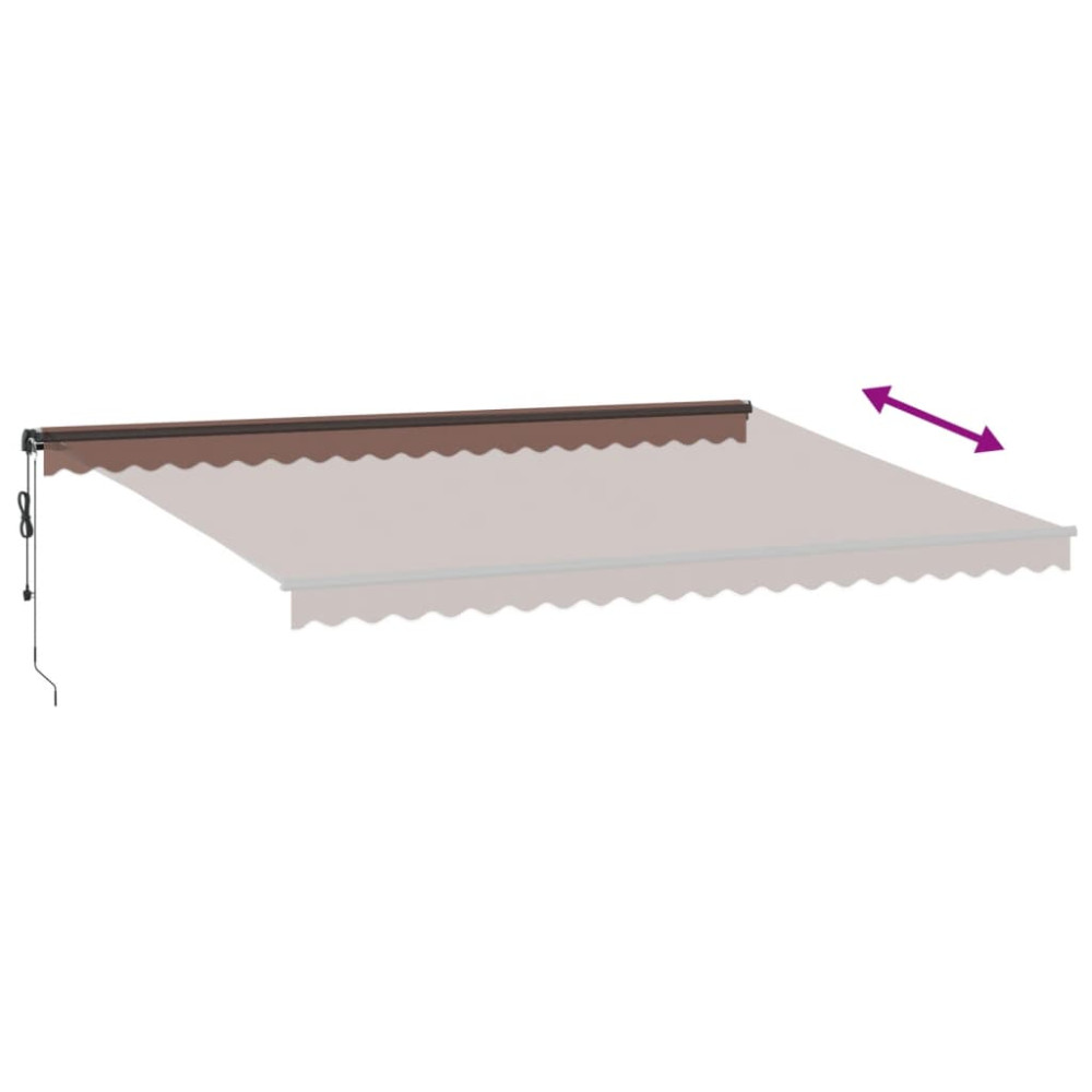 Produktbild för Markis automatiskt infällbar brun 500x350 cm