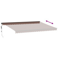 Produktbild för Markis automatiskt infällbar brun 500x350 cm
