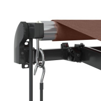 Produktbild för Markis automatiskt infällbar brun 500x350 cm