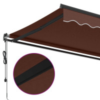 Produktbild för Markis automatiskt infällbar brun 500x350 cm