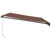 Produktbild för Markis manuellt infällbar brun 500x350 cm