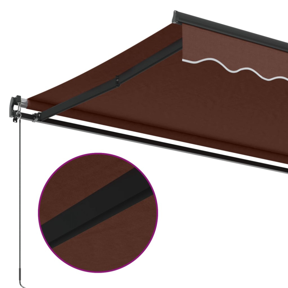 Produktbild för Markis manuellt infällbar brun 500x350 cm