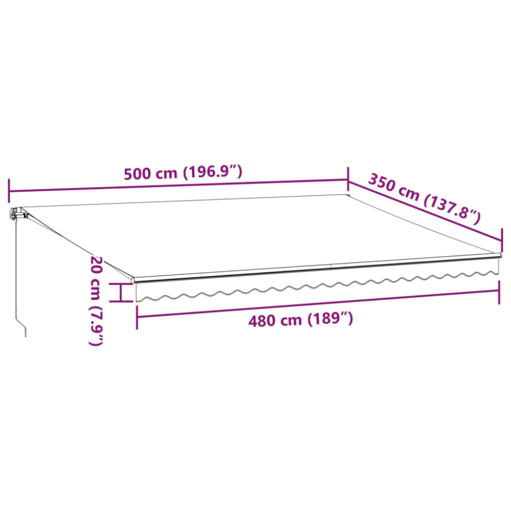Produktbild för Markis manuellt infällbar brun 500x350 cm