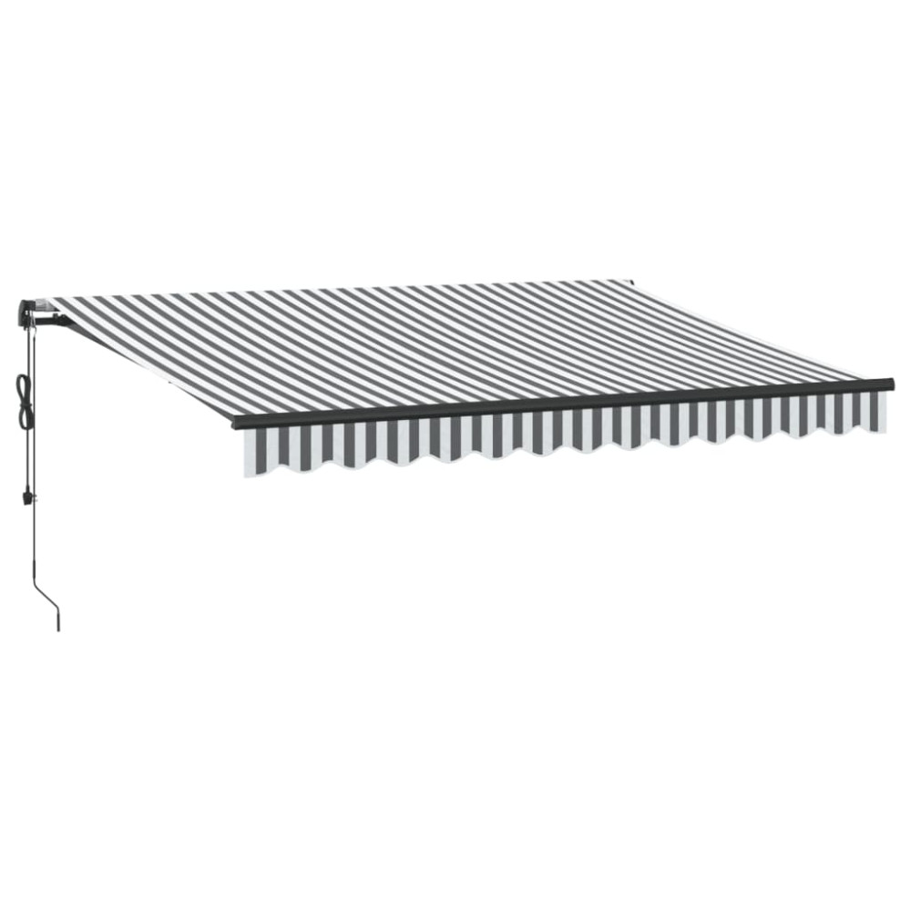 Produktbild för Markis automatiskt infällbar med LEDs antracit&vit 300x250 cm