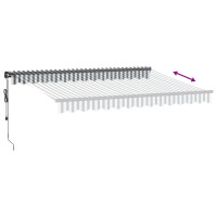 Produktbild för Markis automatiskt infällbar med LEDs antracit&vit 300x250 cm