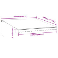 Produktbild för Markis manuellt infällbar med LEDs vinröd 400x300 cm