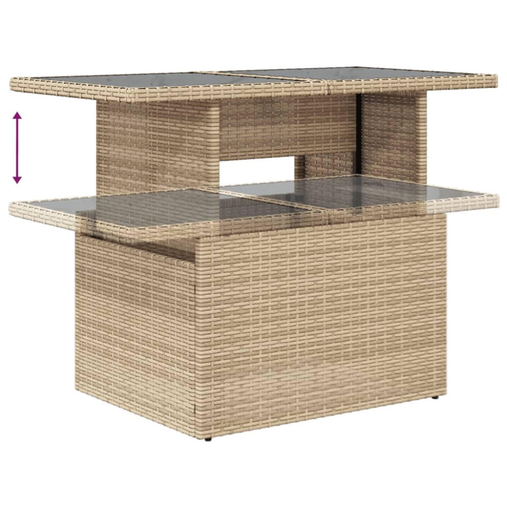 Produktbild för Soffgrupp för trädgården med dynor 6 delar beige konstrotting