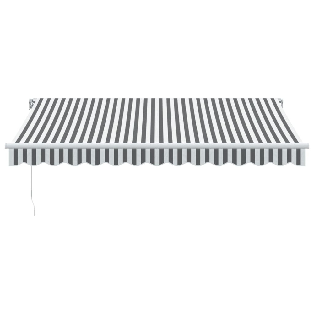 Produktbild för Markis manuellt infällbar med LEDs antracit och vit 350x250 cm