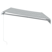 Produktbild för Markis manuellt infällbar med LEDs antracit och vit 350x250 cm