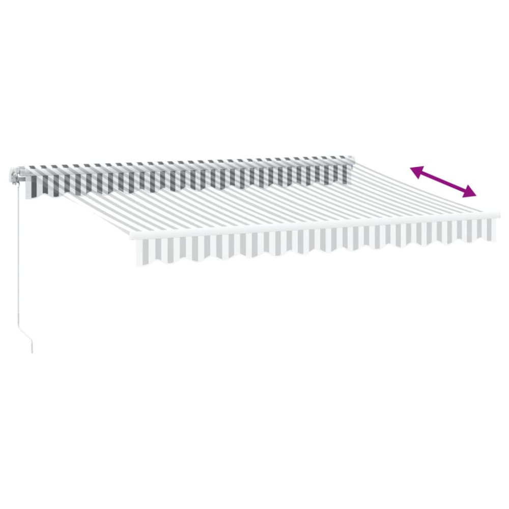 Produktbild för Markis manuellt infällbar med LEDs antracit och vit 350x250 cm