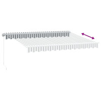 Produktbild för Markis manuellt infällbar med LEDs antracit och vit 350x250 cm