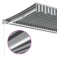 Produktbild för Markis manuellt infällbar med LEDs antracit och vit 350x250 cm