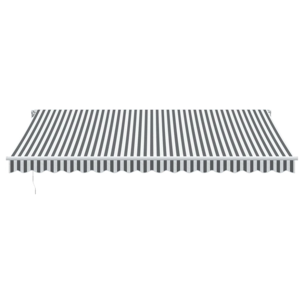 Produktbild för Markis manuellt infällbar antracit&vit 450x350 cm