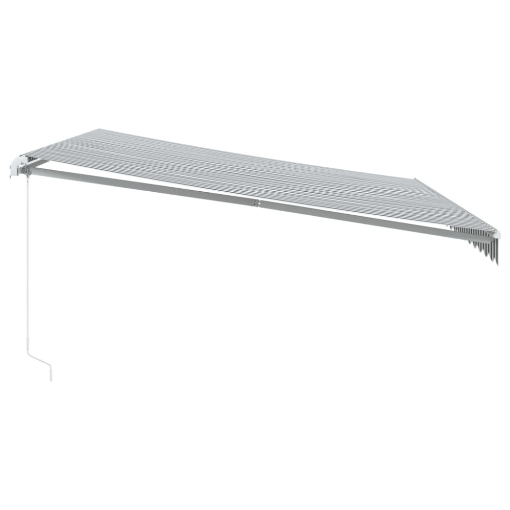 Produktbild för Markis manuellt infällbar antracit&vit 450x350 cm