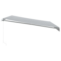Produktbild för Markis manuellt infällbar antracit&vit 450x350 cm