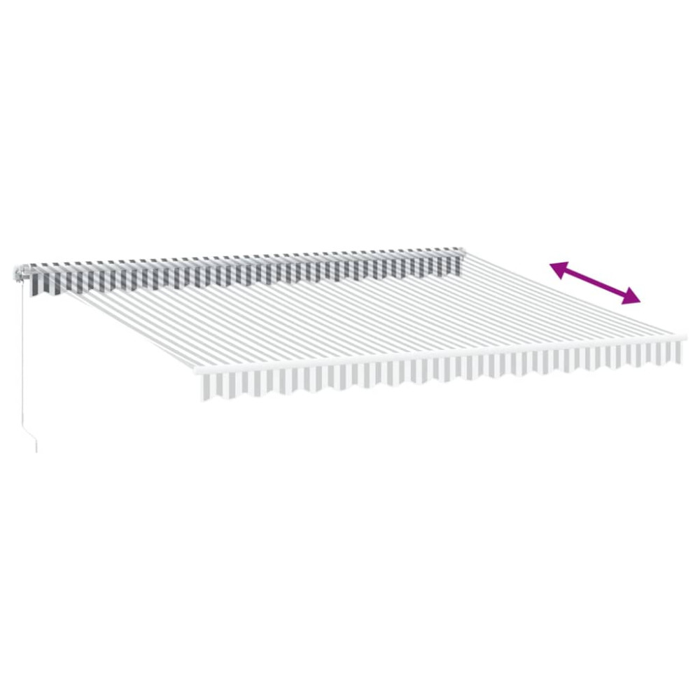 Produktbild för Markis manuellt infällbar antracit&vit 450x350 cm