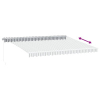 Produktbild för Markis manuellt infällbar antracit&vit 450x350 cm