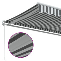 Produktbild för Markis manuellt infällbar antracit&vit 450x350 cm
