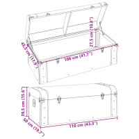 Produktbild för Skattkista med spärrar mörkbrun 110x50x39,5 cm plywood