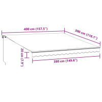 Produktbild för Markis manuellt infällbar med LEDs 400x300 cm brun