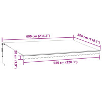 Produktbild för Markis automatiskt infällbar 600x300 cm brun