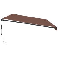 Produktbild för Markis automatiskt infällbar 600x300 cm brun